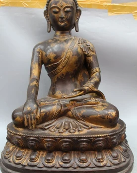 

25" Tibet Buddhism Bronze Gild Shakyamuni Amitabha Buddha Sakyamuni Statue