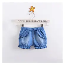 Детские футболки для девочек ясельного возраста плотные трусики гофрированные трусики для маленьких девочек, детские шорты, джинсы шаровары