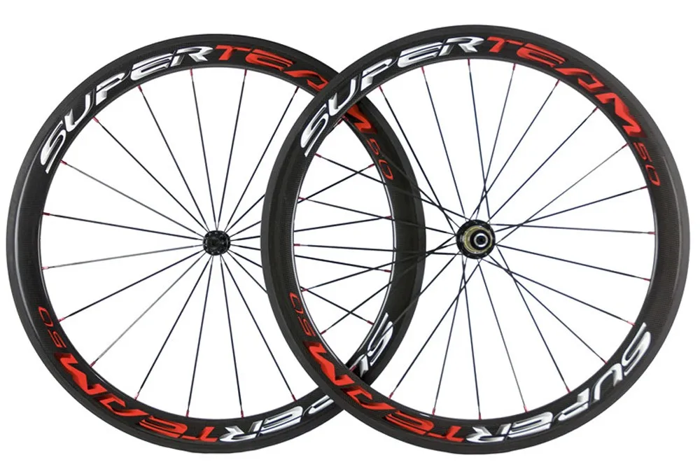 Top Wholesale black glossy decals 50mm 700c clincher matte finish carbon wheels with black novatec hub for road bike use wheelset 2