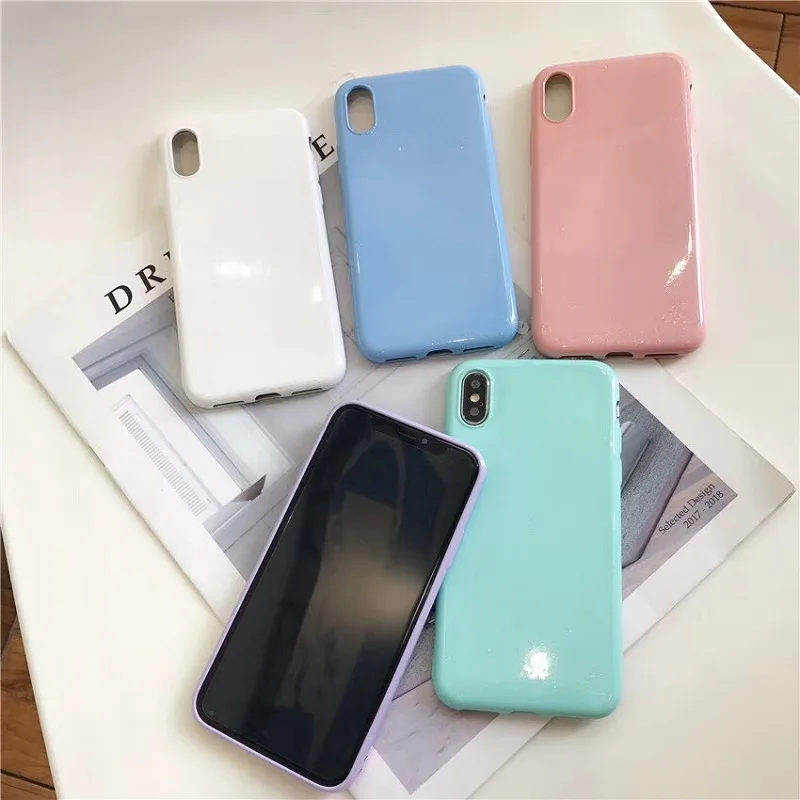 

Shine Candy Soft Silicone Case For iphone 6 6S 7 8 Plus 5 5S SE X XR XS Max Cell Phone Simple Solid Color Ultra thin Back Cover