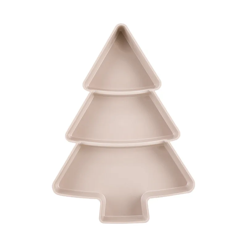 

Household Plastic Tree Shape Nuts Fruits Plates Christmas Tree Snack Serving Dishes Tray 669