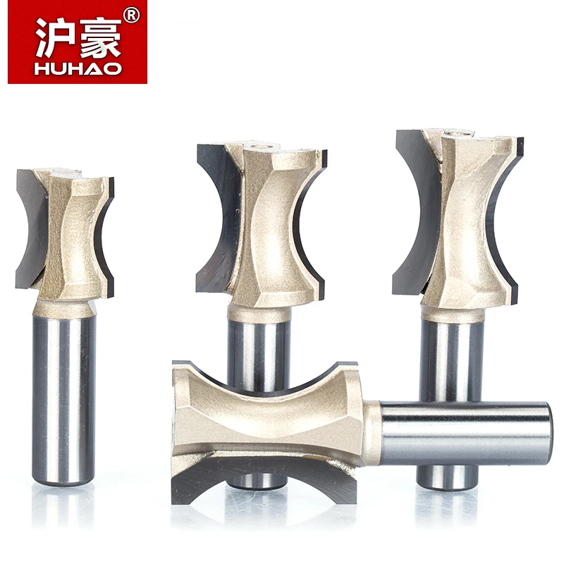 

HUHAO 1/2" 1/4" Shank Half Round bit 2 Flute Endmill Router Bits for Wood Without Bearing Woodworking Tool Milling Cutter