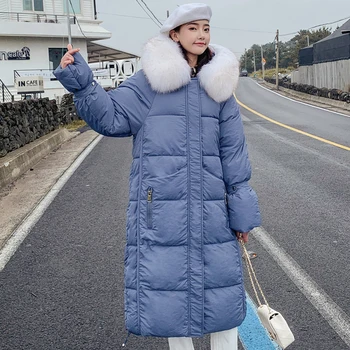 

2019 New Arrival Winter Jacket Women Korean Style Loose Female Long Coat Warm Thicken Cotton Padded Ladies Parka High Quality