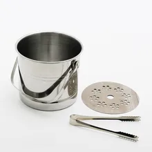 Acero inoxidable Cubo de Hielo Champán Frío Pequeño Cubo de Champagne Hielo-Barril de Hielo Contenedor de Cubos de Hielo Doméstico KTV Bar de Vinos conjunto