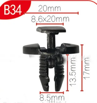 

1000x B34 Plastic Fastener Car Bumper Clip Retainer Rivet Door Panel Fender For Peugeot Citroen