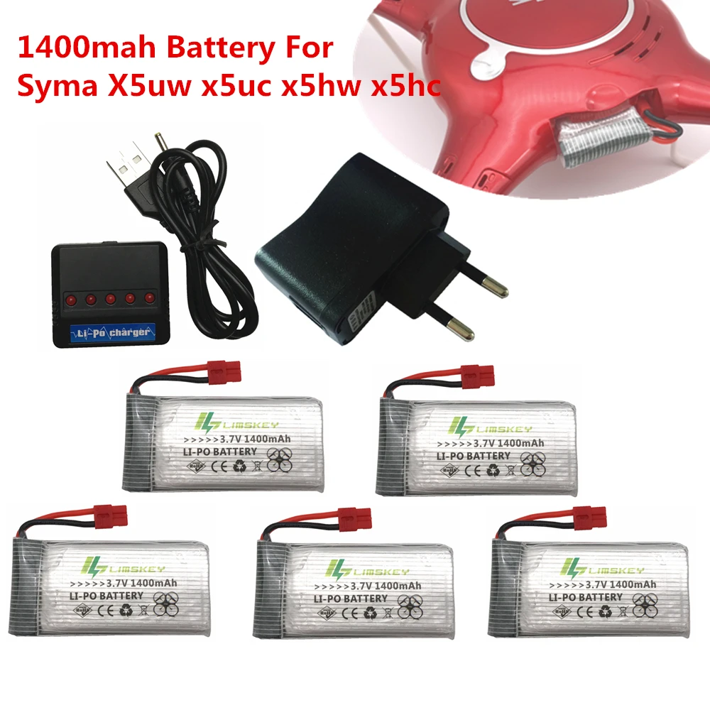 Аккумулятор для квадрокоптера Syma X5uw x5uc x5hw x5hc 3 7 в 1400 мАч|Детали и аксессуары| |