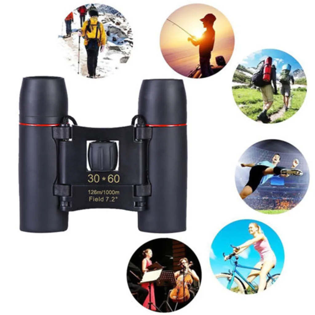 

Folding Binoculars with Low Light Night Vision Portable Mini Binoculars 30 x 60 Zoom Outdoor Travel Folding Telescope With Bag