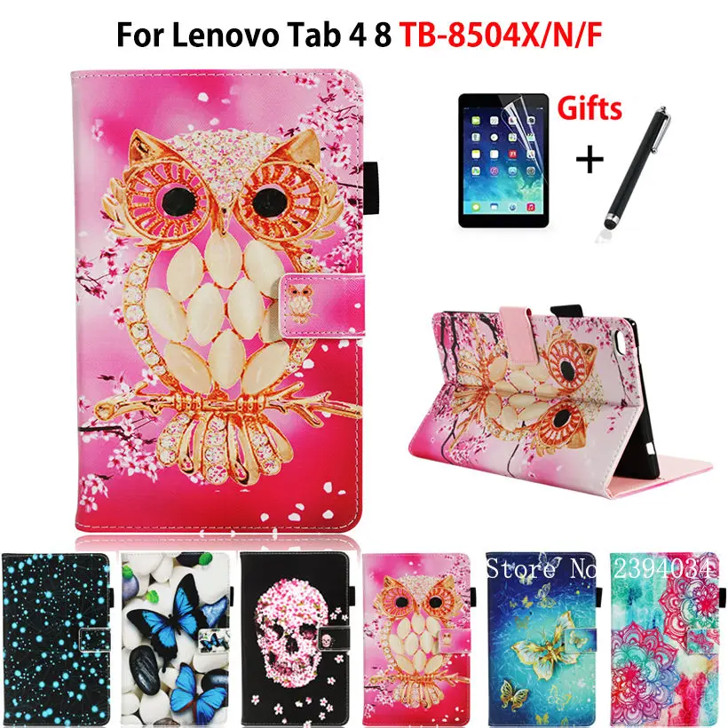 Чехол для Lenovo Tab4 Tab 4 8 ТБ 8504X TB 8504F 8504N 0 дюймов чехол планшета сова Бабочка подставка