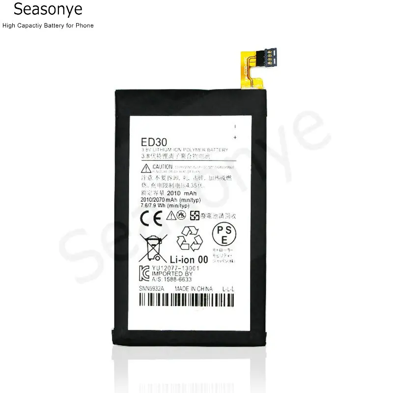 Seasonye 2010mAh / 7.6Wh ED30 ED 30 телефонный сменный литий полимерный аккумулятор для Motorola Moto G