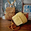 Beach Women's Backpacks Summer Straw Bags Drawstring Hollow Out Handmade Knitted Travel Backpack Design For Girls B-018 4