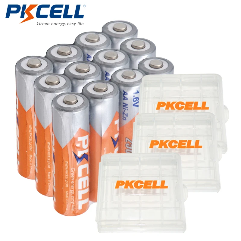 Ni-zn do aa de Pkcell Nizn dos Pces Caixas da Bateria dos Pces para a Bateria do aa Recarregável + 3 Baterias Bateria – Aaa 12 1.6 v 2500mwh