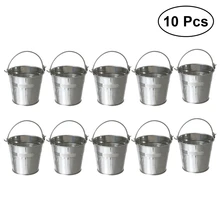 6/10/12 шт 10,5x7,2x10,5 см мини Жесть металлическое ведро конфеты, снек ведра для защиты от обледенения картофеля-фри ведерка олова