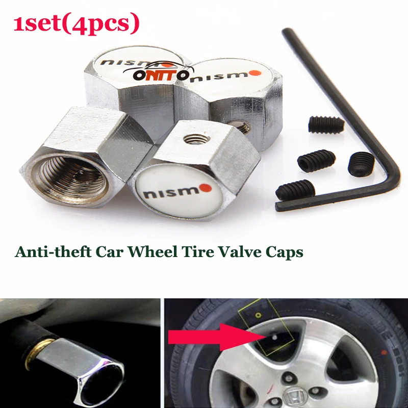 

1set car wheel valve stem caps for Teana Sylphy Qashqai Livina Tiida Cube Juke VERSA Leaf Rogue 350Z 370Z Nismo logo Tire Covers