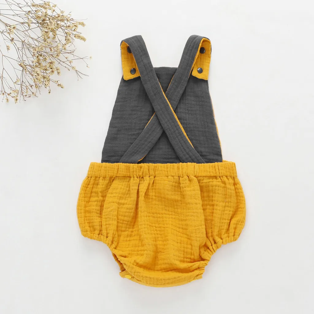 Newborn Kids Baby Girls Boy Outfits Clothes Sleeveless Backcross Romper Bodysuit