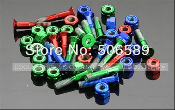 

free shipping skateboard kingpin 25mm 8pcs/lot blue red green black