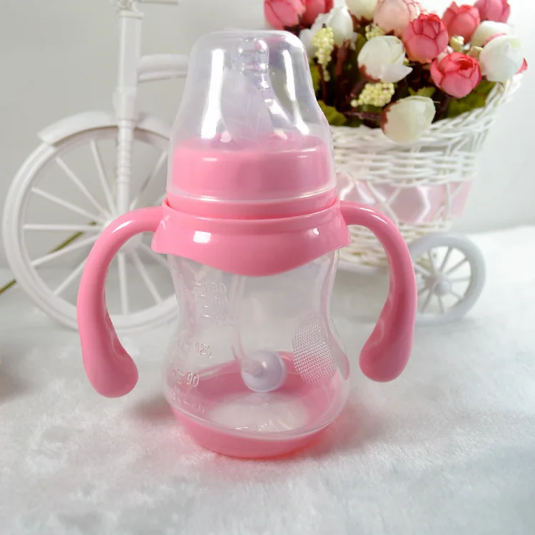 180/240/320 мл широкая BPA детская бутылочка для кормления младенцев бутылочки для кормления биберон мамадеира анти колик с температурным зондированием - Цвет: 180ML Pink