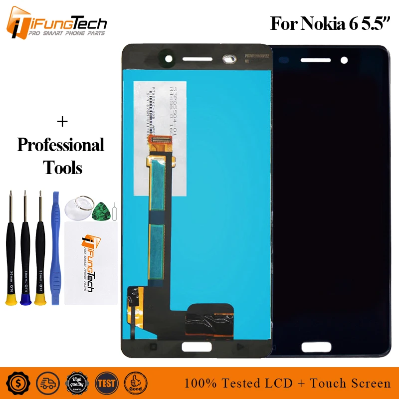 

5.5" For Nokia 6 LCD TA-1021 TA-1033 TA-1025 Display And Touch Screen Screen Digitizer Assembly Replacemen +Tools
