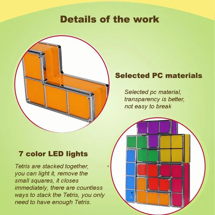 DIY Tetris Puzzle светильник, Штабелируемый светодиодный настольный светильник, строительный блок, светодиодный ночник, романтическая новинка, лампа для подарка ребенку