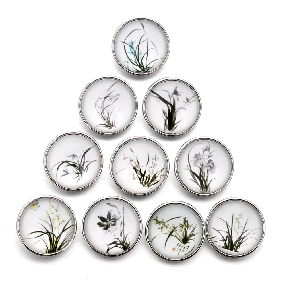 10 шт./лот 18 мм элегантные стеклянные кнопки оснастка кнопка для ювелирных изделий