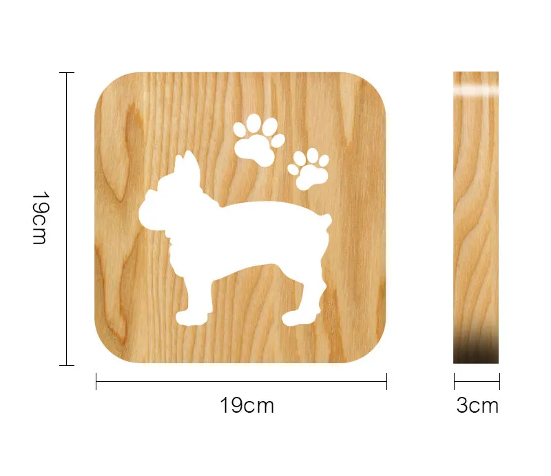 Creative 3D LED Wooden Lights Cute Dog Night Lamp Warm Mood Lamp 3D Shadow Luminaria Lamp Birthday Gifts For Baby Kids Bedroom Decor (10)