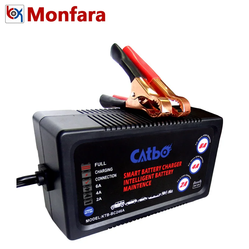 

Universal 6V 12V 2A 4A 6A Automatic Car Motorcycle Bike Battery Charger for Lead Acid AGM GEL Maintenance-Free 6 V 12 Volt 220V