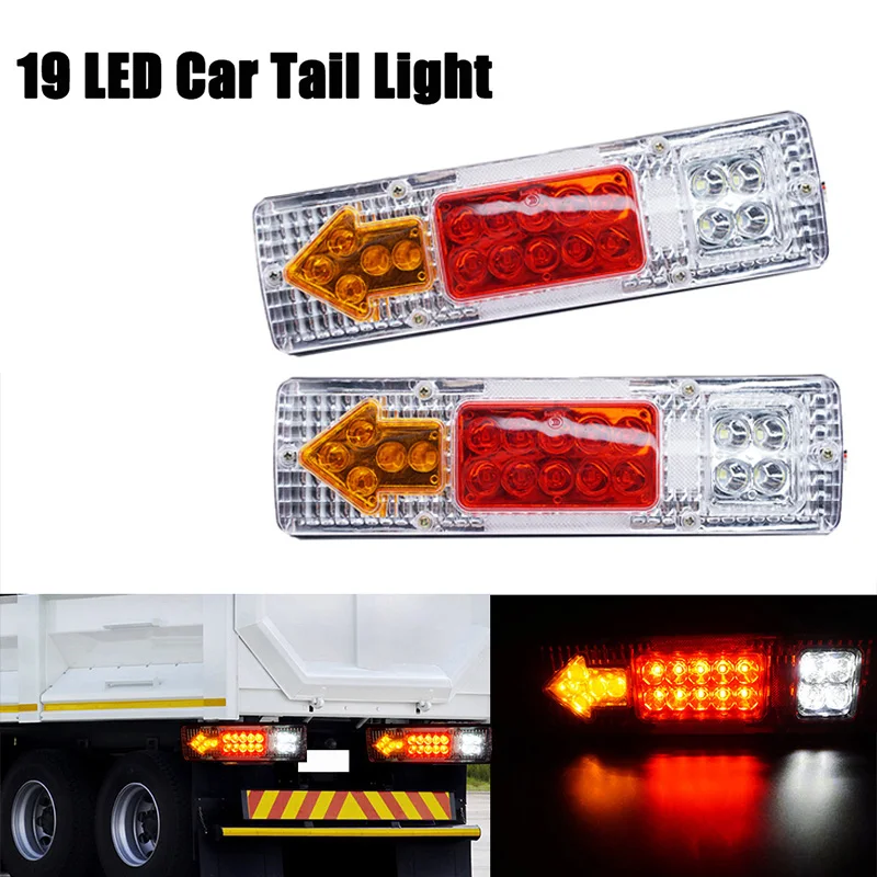

24V Truck Trailer Rear Light Waterproof Camper Indicator Reverse Van Car Truck taillight 19 LED Ultra Bright LED Truck light