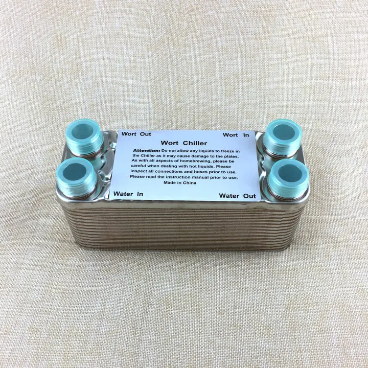 

30 Plates Wort Chiller Stainless Plates Brewing Chiller With 3/4 NPT Garden Hose Thread Heat Exchanger Wort Chiller