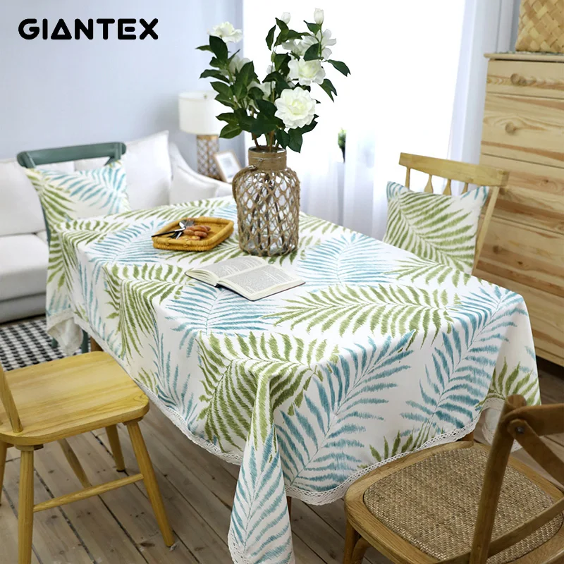 

GIANTEX Table Cloth Cotton Linen Lace Tablecloth Rectangular Tablecloths Dining Table Cover Obrus Tafelkleed mantel mesa nappe