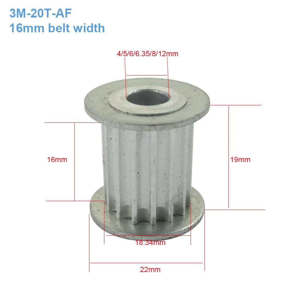 Комплект из 2 предметов HTD3M зубчатый шкив 20T 16 мм ремень Ширина 4/5/6/6,35/8/12 мм Диаметр Переключение времени шкив 20 Зубы 3 мм шаг AF зубчатый шкив колеса