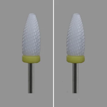 

2pcs White Ceramic Nail Drill Bit - Flame Bit -XF