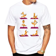 T-shirt dos homens 2017 Homens Da Moda de Verão Roupas Exercício Fox Impresso T-Shirt Dos Homens de Manga Curta O-pescoço Camisetas de Verão projeto Engraçado