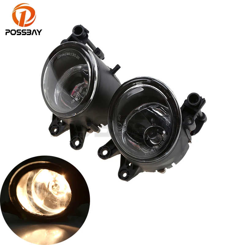 

POSSBAY Car Styling Halogen Fog Light Fog Lamps Fit Audi A4 Convertible B6/B7 2002-2009 for Volvo C30 2007-2013 Yellow Foglamps