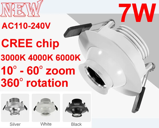 

CREE COB spot led light,Zoom led spotlight,Museum cabinets,Lustre lights,3000K 4000K 6000K,CE RoHS 110V 220V