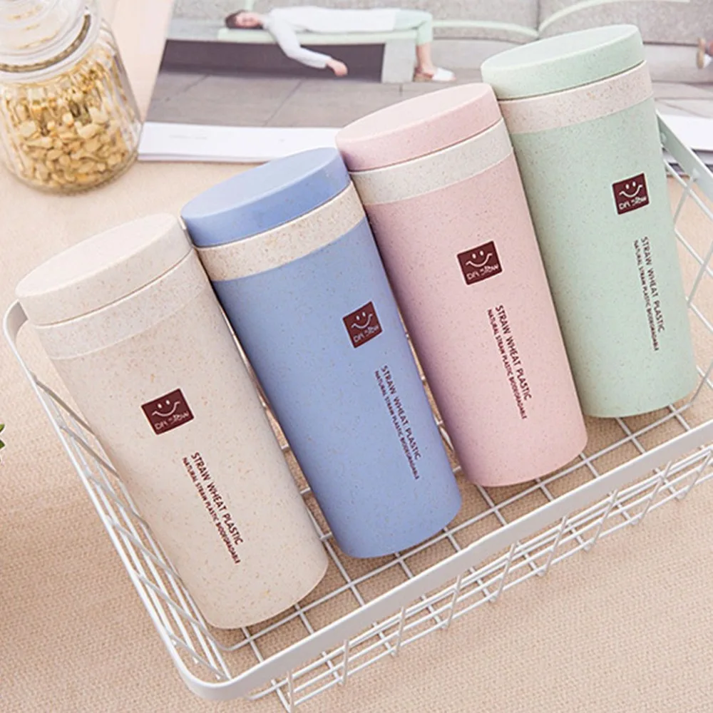 

Double-layer Heat Insulation Bottles Wheat Straw Water Bottle Leak Proof Hiking Outdoor Environmental Drinkware Sturdy