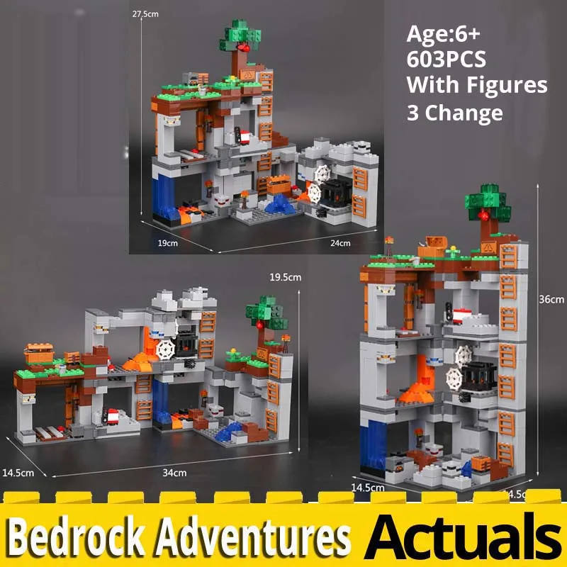 

Compatible legoinglys Minecraft 21147 Bedrock Adventures model BOLX 81072 MY WORLD building bricks Blocks toys for children gift