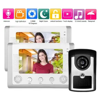 

7 Inch HD Video Door Phone Doorbell Intercom Kit 801FC12