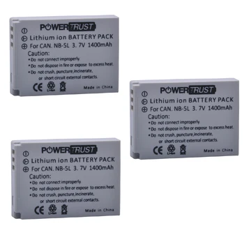 

3x 1400mAh NB-5L NB 5L NB5L Camera Battery For Canon S110 SX200 SX210 SX220 SX230 IS HS IXUS 850 870 800 860 990 SD 950 970