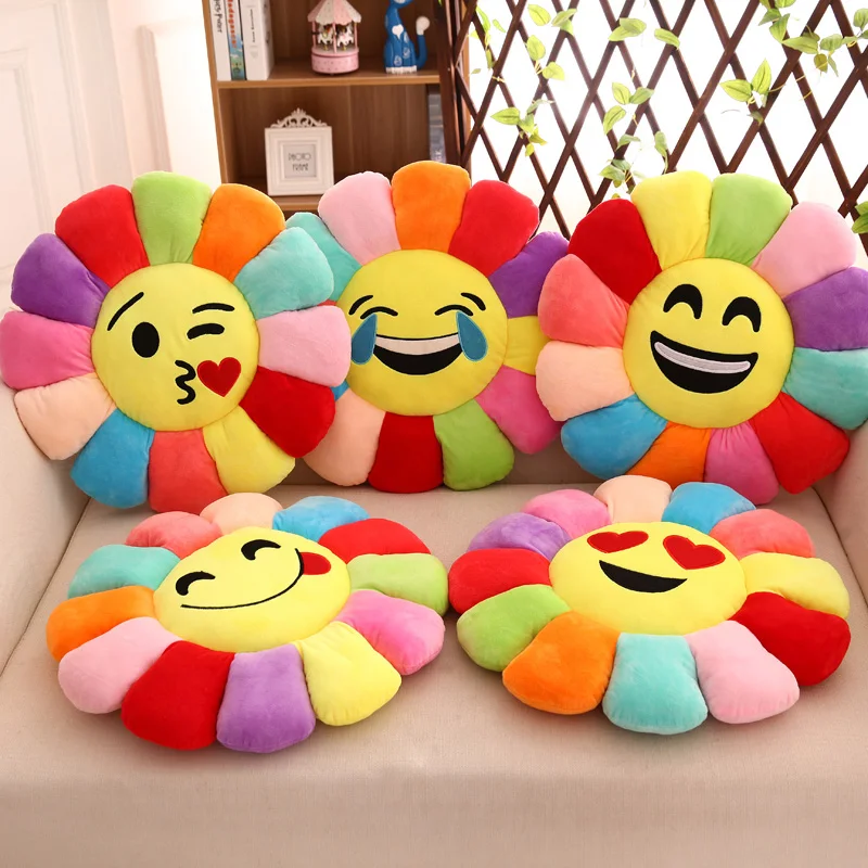 

50cm Creative 3D Flower Seat Cushion Back Plush Seat Cushions Chair Pillow Home Decor Sofas Emoji Smiley Emoticon Pillows