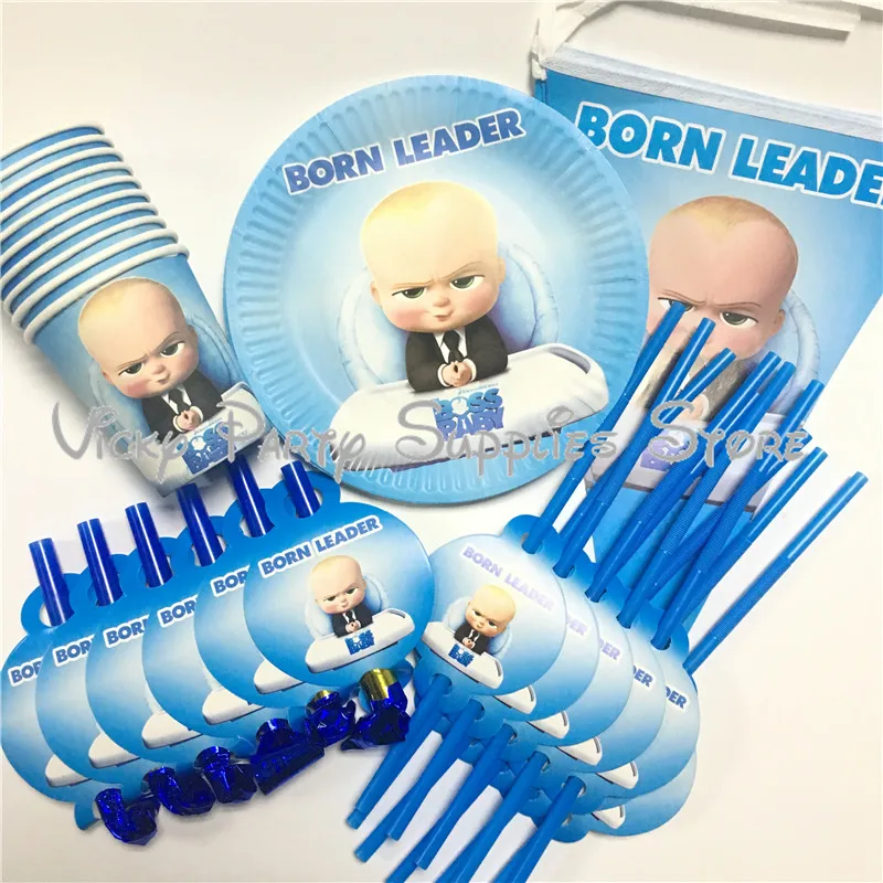 46 шт./лот вечерние одноразовые чашки с надписью Boss Baby посуда для дня рождения