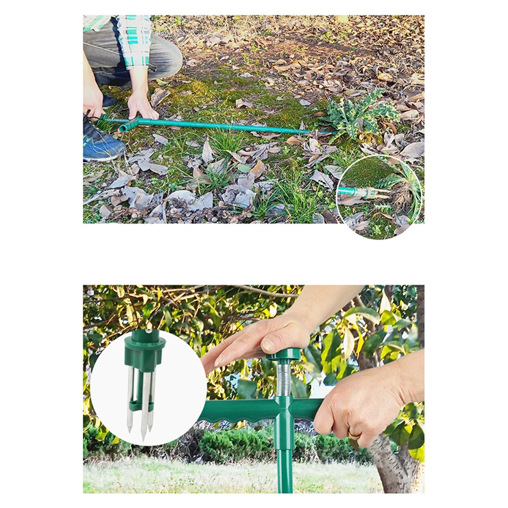 

980*215MM Long Stand Up Garden Weeder Manual Weed Puller with 3 Claws Stainless Steel Foot Pedal garden tool