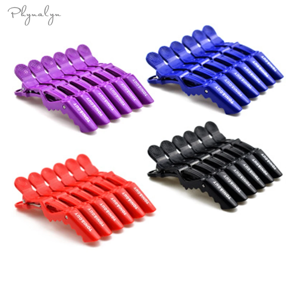 

Alligator Hair Clips for Salon 6pcs/lot Black Red Hairpins Bow Plastic Hair Care Styling Tolls Claw Hair Clips for Girls
