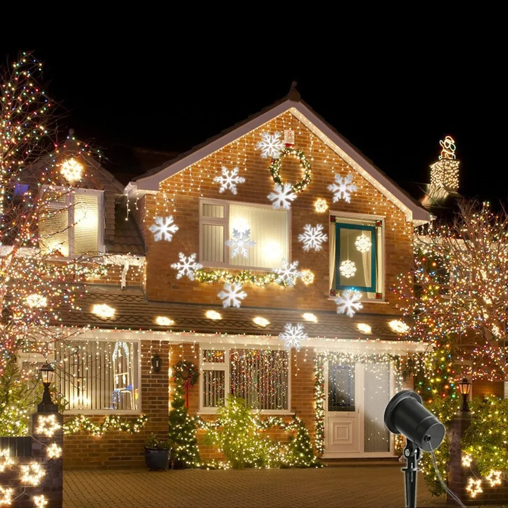 Outdoor Moving Snowflake LED Laser Lights Projector Landscape Xmas Garden Lamps Outdoor Moving Snowflake LED Laser Lights Projector Landscape Xmas Garden Lamps