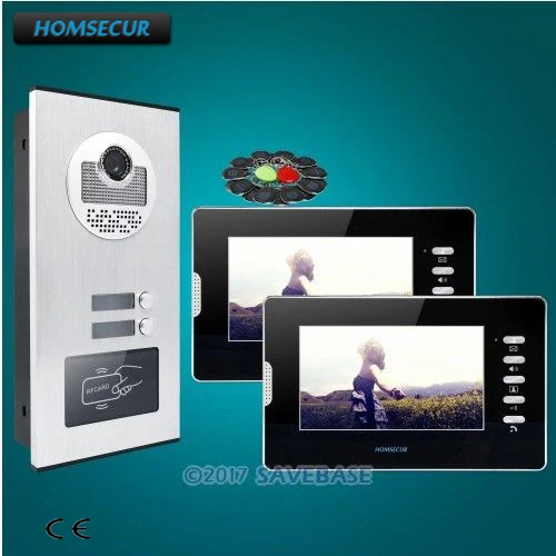 HOMSECUR 7&quot Apartment Video Door Entry Intercom Kit with 2pcs Monitors for Secure Home | Безопасность и защита