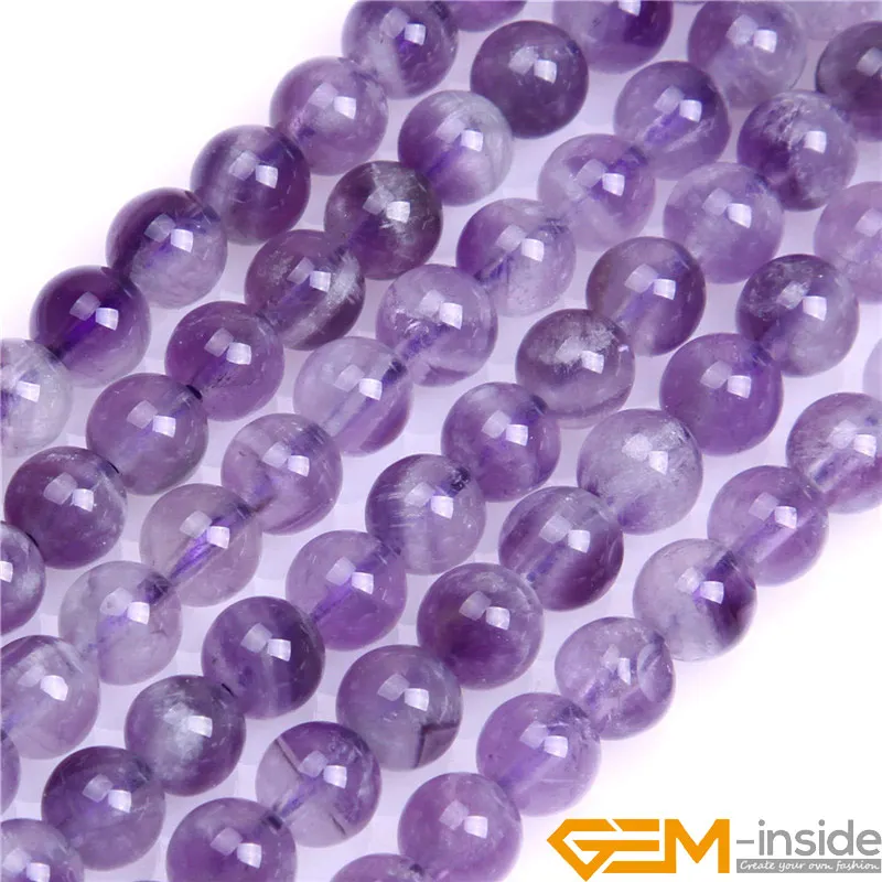 Round Mixed Color Amethysts Beads: 6mm To 14mm Natural Stone Beads