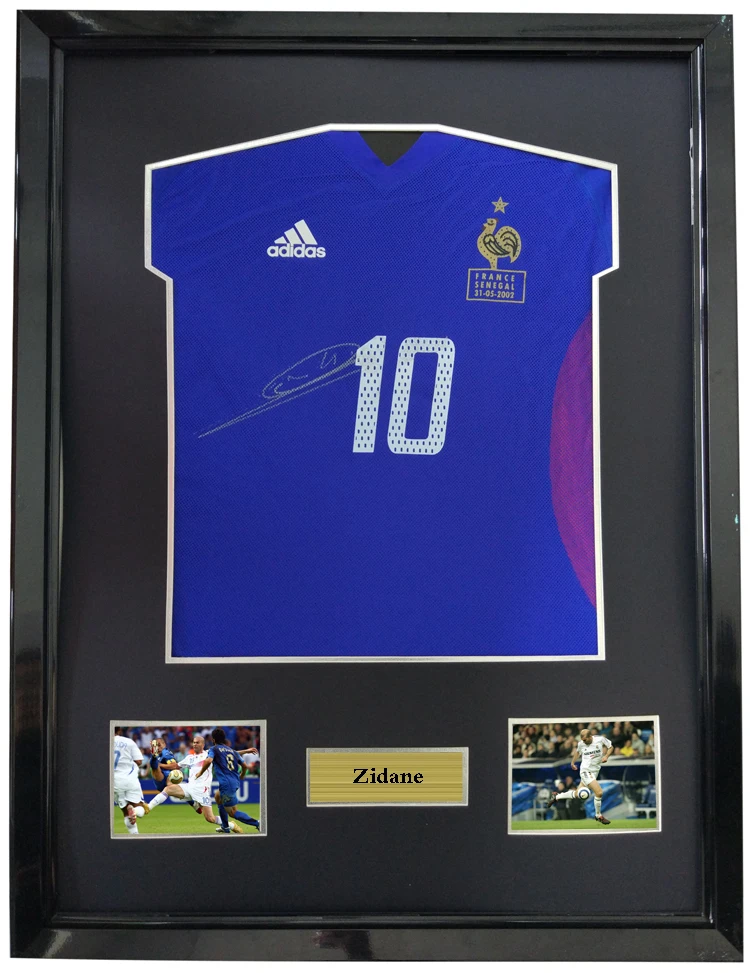 

Zidane signed autographed soccer shirt jersey come with Sa coa framed