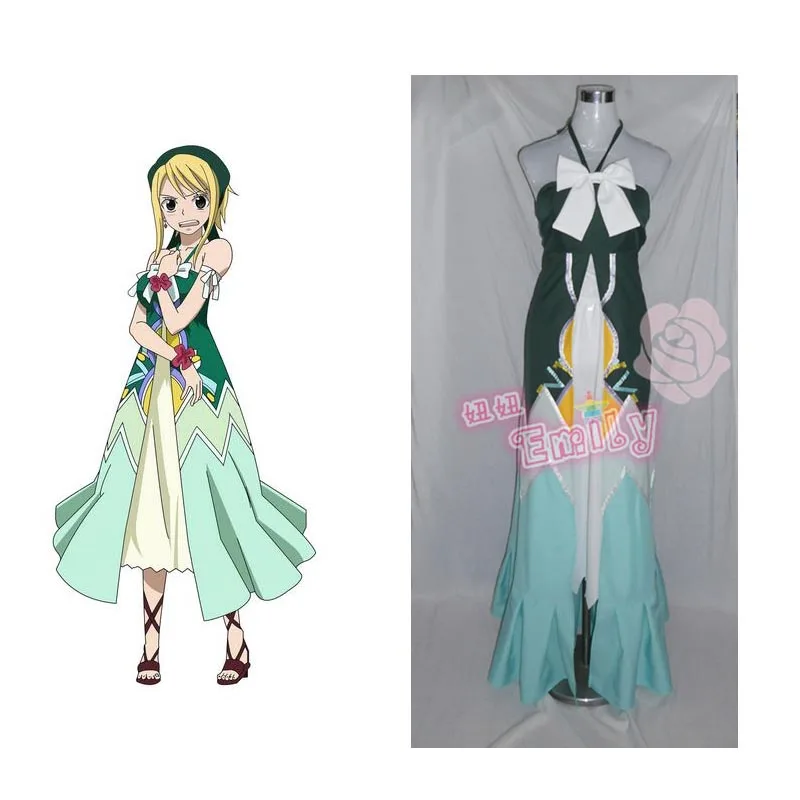 

2016 Fairy Tail Lucy Cosplay Dress First Guild Master Mavis Vermilion Lucy Heartphilia Cosplay Costume