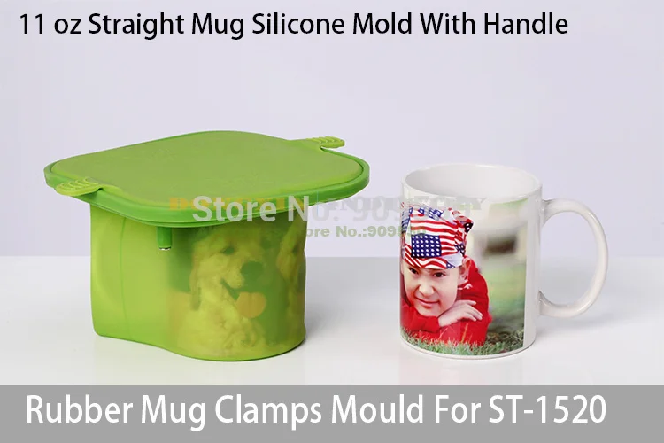 ФОТО 11oz Straight Mug Silicone Mold With Handle  For ST-1520 3D Mini Sublimation Transfer Machine