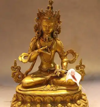 

9"Tibet Bronze 24K Gold Vajrasattva Vajradhara Buddha Kwan-Yin Bodhisattva