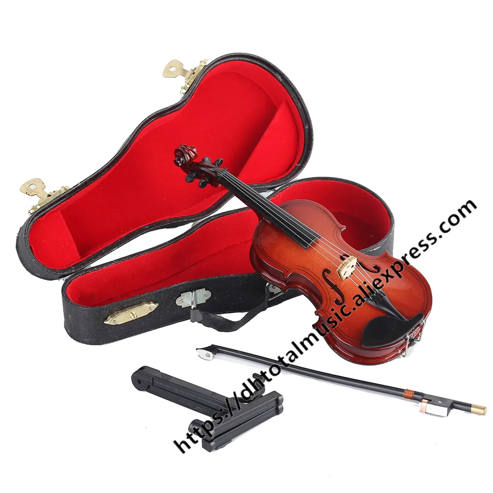 

Mini Violin with Support Miniature Wooden Musical Instruments Collection Decorative Ornaments Model Decoration Gifts