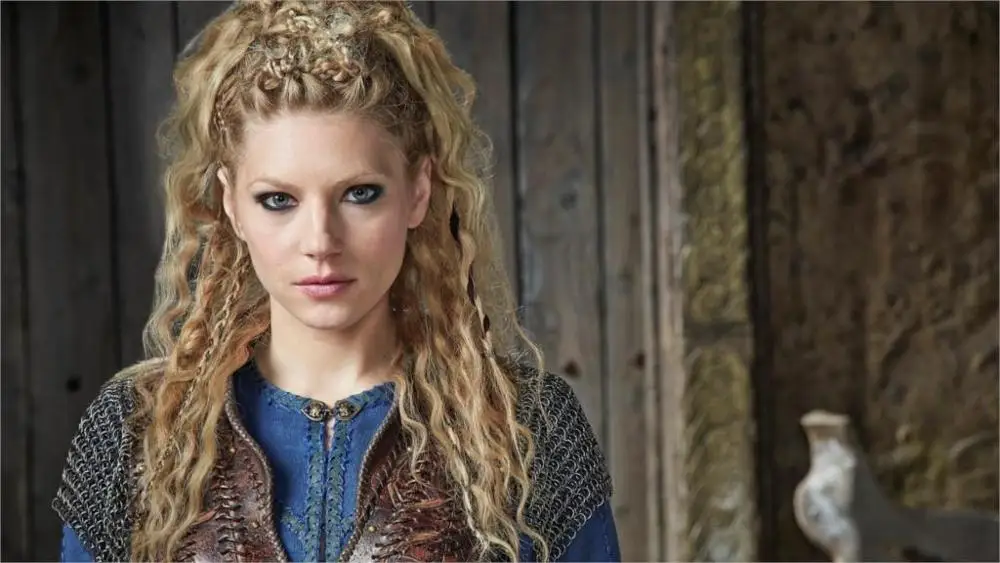 

women blondes facesblue eyesKatheryn WinnickVikings (TV series)Lagertha Lothbrokbraids 4 Sizes Silk Fabric Canvas Poster Print